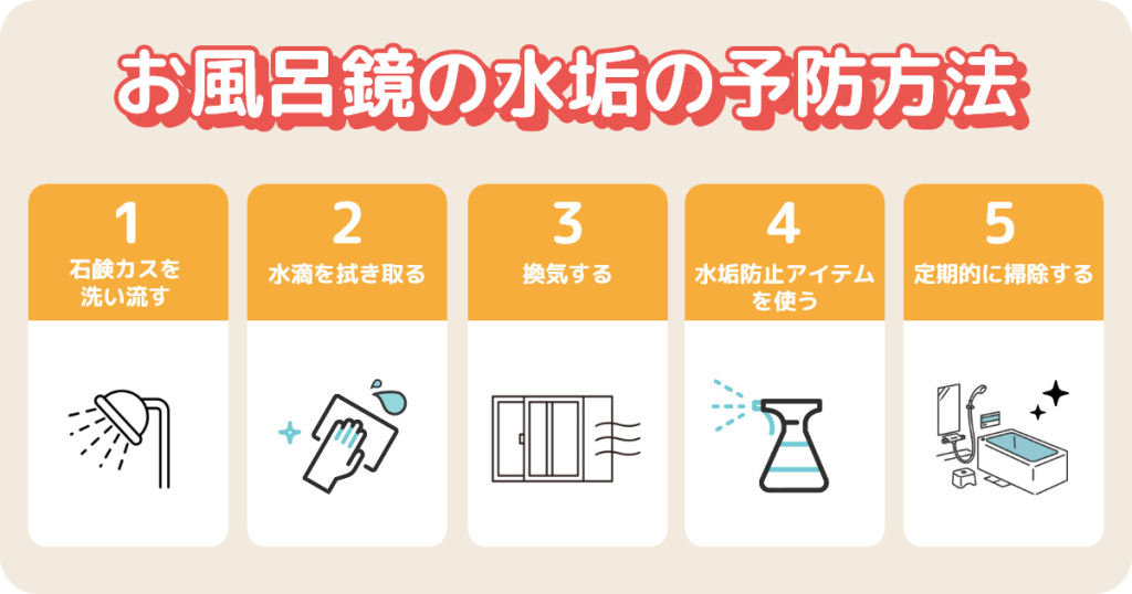 お風呂の鏡の水垢_予防方法