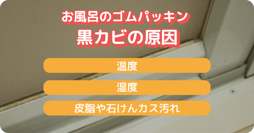 お風呂のゴムパッキンの黒カビの原因